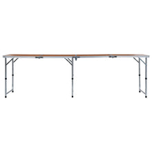 Sammenleggbart campingbord aluminium 240x60 cm