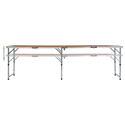 Sammenleggbart campingbord aluminium 240x60 cm
