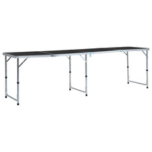 Sammenleggbart campingbord grå aluminium 240x60 cm