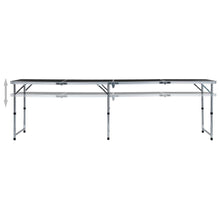 Sammenleggbart campingbord grå aluminium 240x60 cm