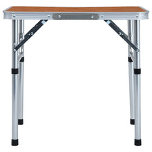 Sammenleggbart campingbord aluminium 60x45 cm
