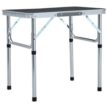 Sammenleggbart campingbord grå aluminium 60x45 cm