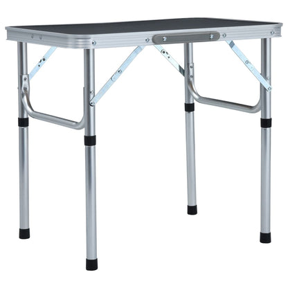 Sammenleggbart campingbord grå aluminium 60x45 cm
