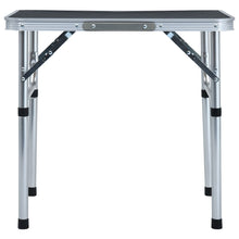 Sammenleggbart campingbord grå aluminium 60x45 cm