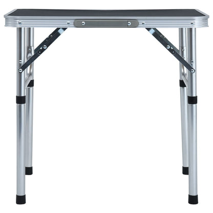 Sammenleggbart campingbord grå aluminium 60x45 cm