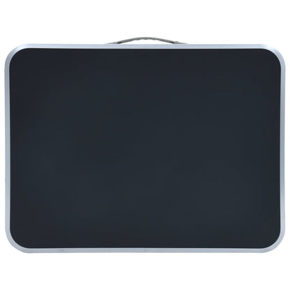Sammenleggbart campingbord grå aluminium 60x45 cm