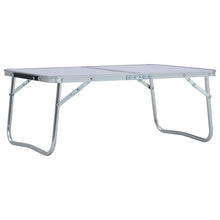 Sammenleggbart campingbord hvit aluminium 60x40 cm