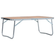 Sammenleggbart campingbord brun aluminium 60x40 cm
