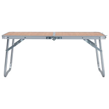 Sammenleggbart campingbord brun aluminium 60x40 cm