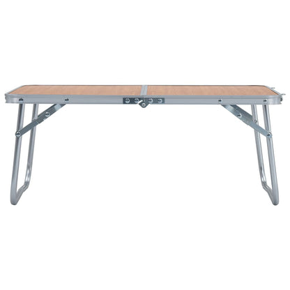Sammenleggbart campingbord brun aluminium 60x40 cm