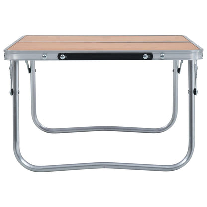 Sammenleggbart campingbord brun aluminium 60x40 cm