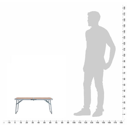 Sammenleggbart campingbord brun aluminium 60x40 cm
