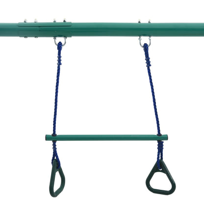 Huskesett med gymnastikkringer og 4 seter stål