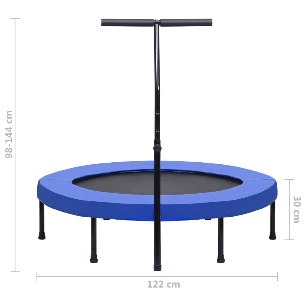 Trim-trampoline med håndtak og sikkerhetspute 122 cm