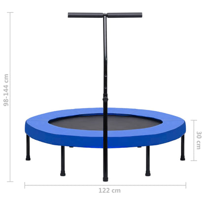 Trim-trampoline med håndtak og sikkerhetspute 122 cm