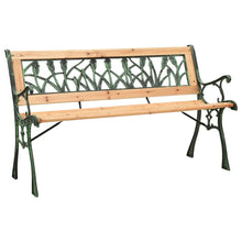 Hagebenk 122 cm støpejern og heltre furu