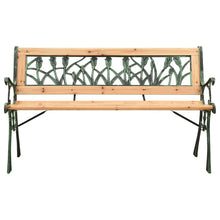 Hagebenk 122 cm støpejern og heltre furu