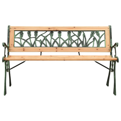 Hagebenk 122 cm støpejern og heltre furu