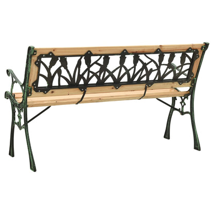 Hagebenk 122 cm støpejern og heltre furu