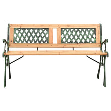 Hagebenk 122 cm støpejern og heltre furu