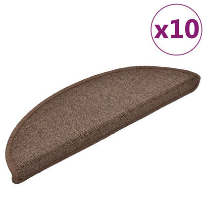 Selvklebende trappematter 10 stk 56x17x3 cm kaffebrun