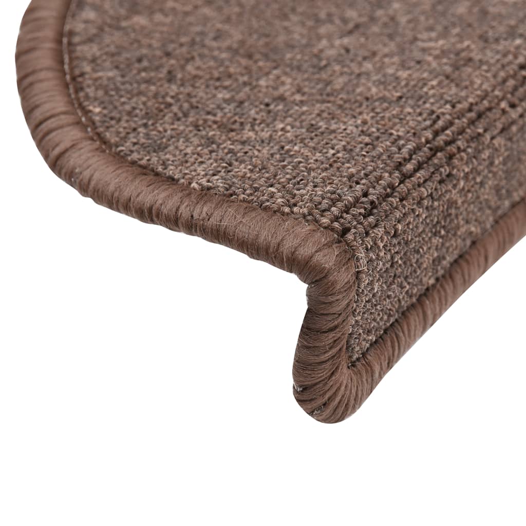 Selvklebende trappematter 10 stk 56x17x3 cm kaffebrun