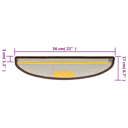 Selvklebende trappematter 10 stk 56x17x3 cm kaffebrun