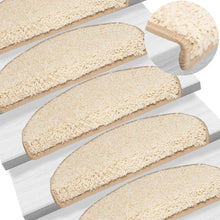 Selvklebende trappematter 10 stk 65x21x4 cm kremhvit
