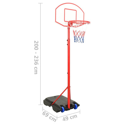 Bærbart basketballkurvsett justerbart 200-236 cm