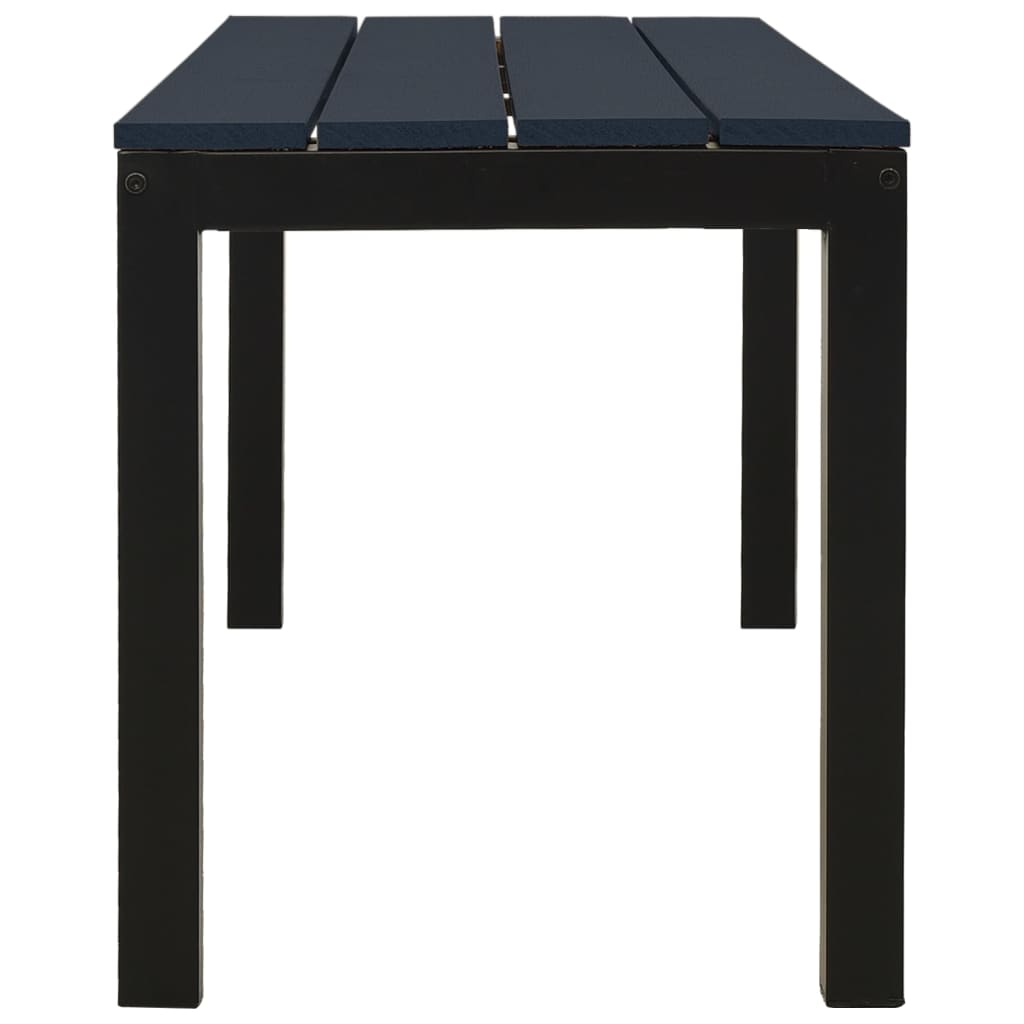 Hagebenk 110 cm stål og WPC svart