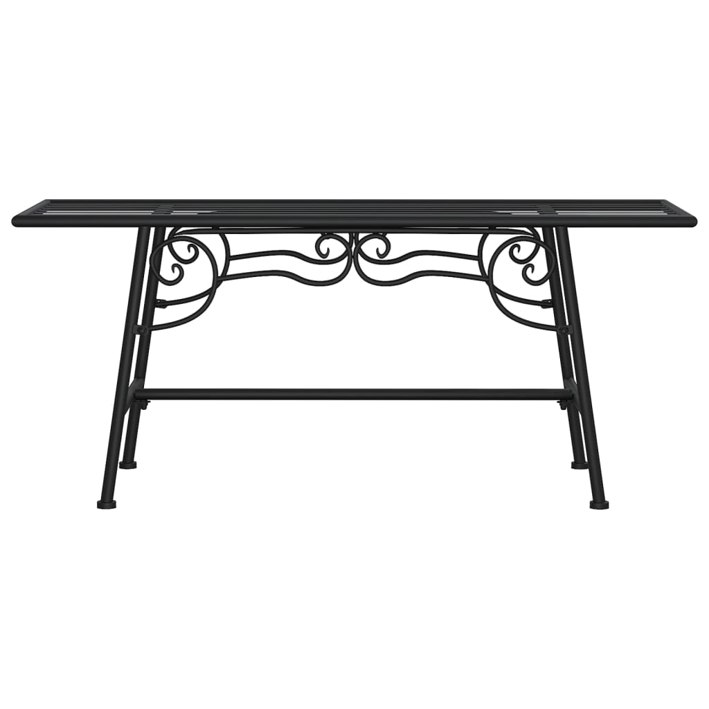 Benk tre 110 cm svart stål