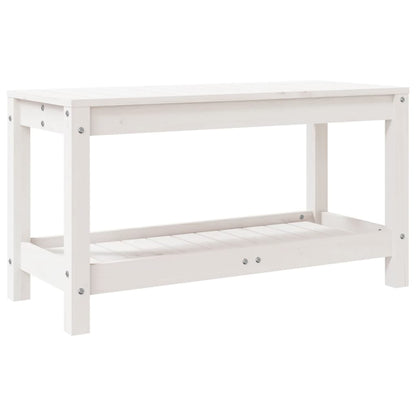 Hagebenk hvit 82,5x35x45 cm heltre furu