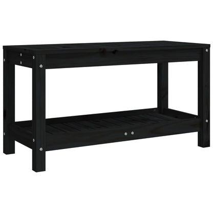 Hagebenk svart 82,5x35x45 cm heltre furu