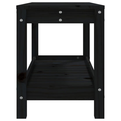 Hagebenk svart 82,5x35x45 cm heltre furu