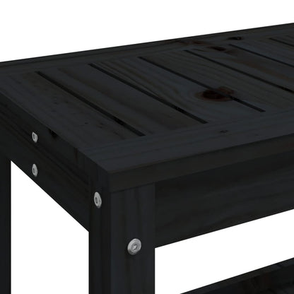 Hagebenk svart 82,5x35x45 cm heltre furu
