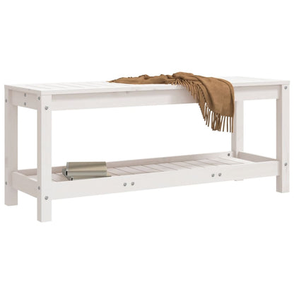 Hagebenk hvit 108x35x45 cm heltre furu