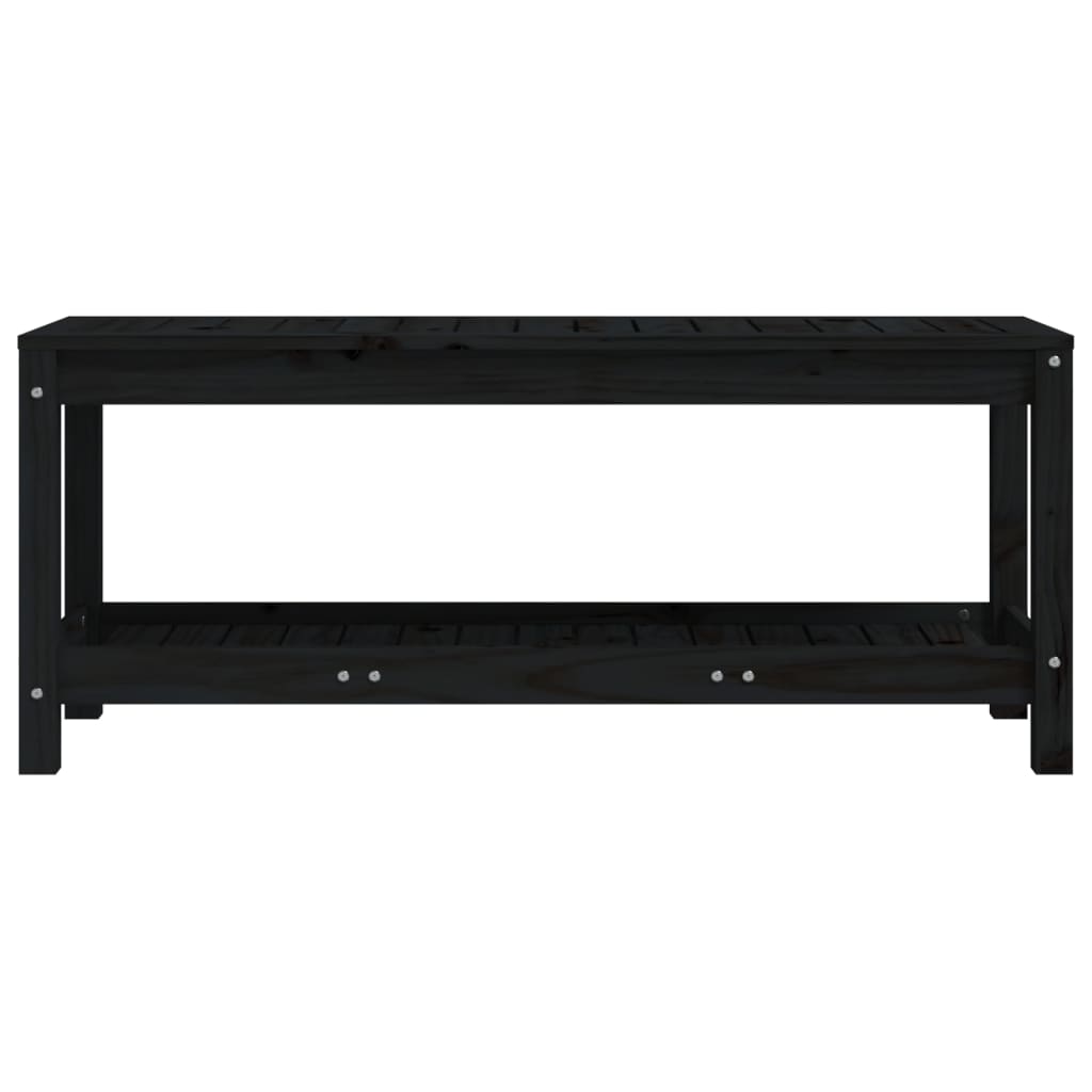 Hagebenk svart 108x35x45 cm heltre furu