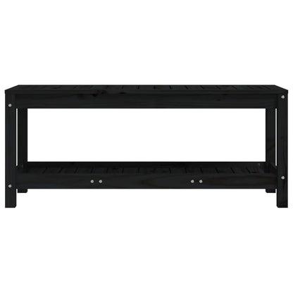 Hagebenk svart 108x35x45 cm heltre furu