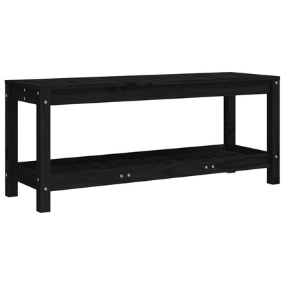 Hagebenk svart 108x35x45 cm heltre furu