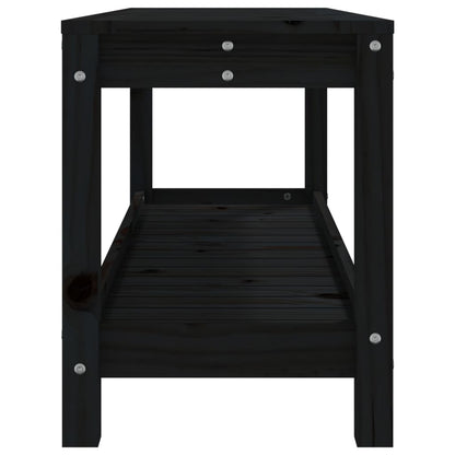 Hagebenk svart 108x35x45 cm heltre furu