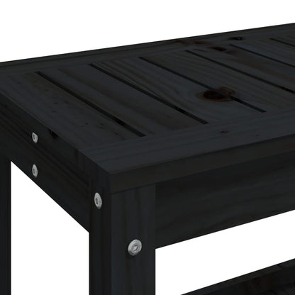Hagebenk svart 108x35x45 cm heltre furu