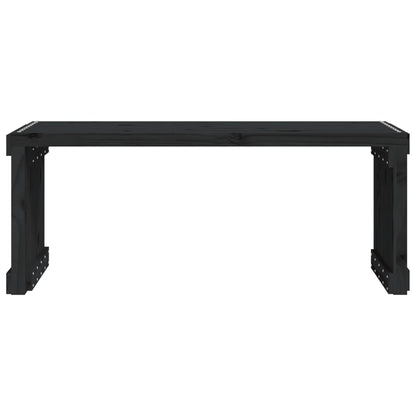 Hagebenk utvidbar svart 212,5x40,5x45 cm heltre furu