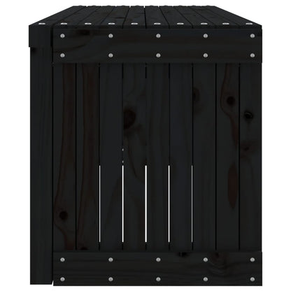 Hagebenk utvidbar svart 212,5x40,5x45 cm heltre furu
