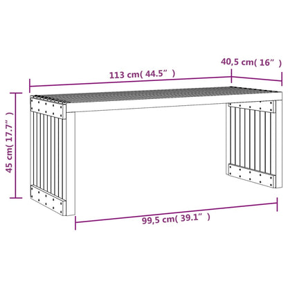 Hagebenk utvidbar svart 212,5x40,5x45 cm heltre furu