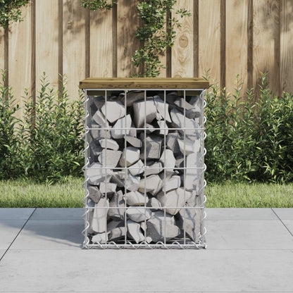 Hagebenk gabiondesign 33x31x42 cm impregnert furu
