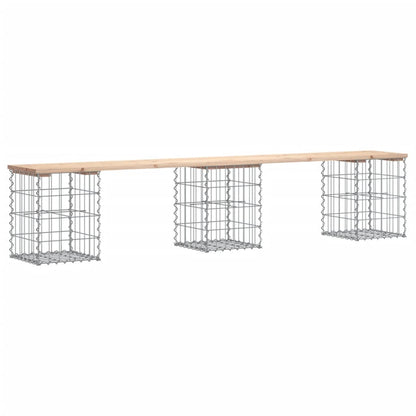 Hagebenk gabiondesign 203x31x42 cm heltre furu