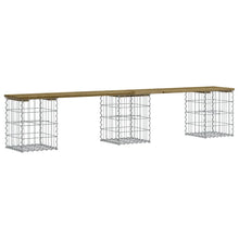 Hagebenk gabiondesign 203x31x42 cm impregnert furu