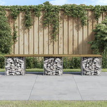Hagebenk gabiondesign 203x31x42 cm impregnert furu