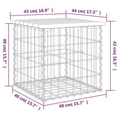 Hagebenk gabiondesign 43x44x42 cm heltre douglasgran