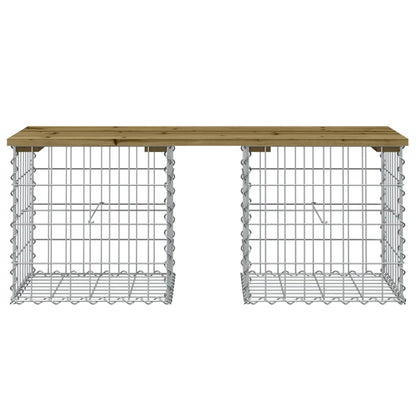 Hagebenk gabiondesign 103x44x42 cm impregnert furu